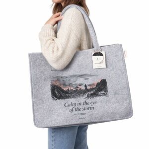 Moomin by Muurla Felt Tote Bag Gray Recycled PET Large Carryall Nordic